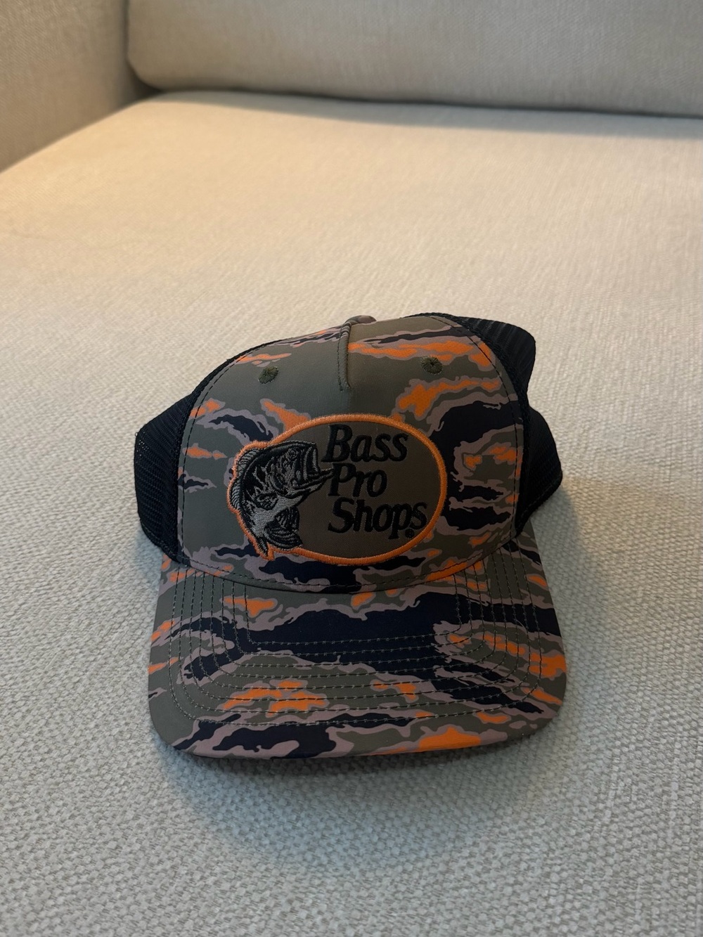 Bass Pro Shops Camouflage Orange & Black Trucker Hat